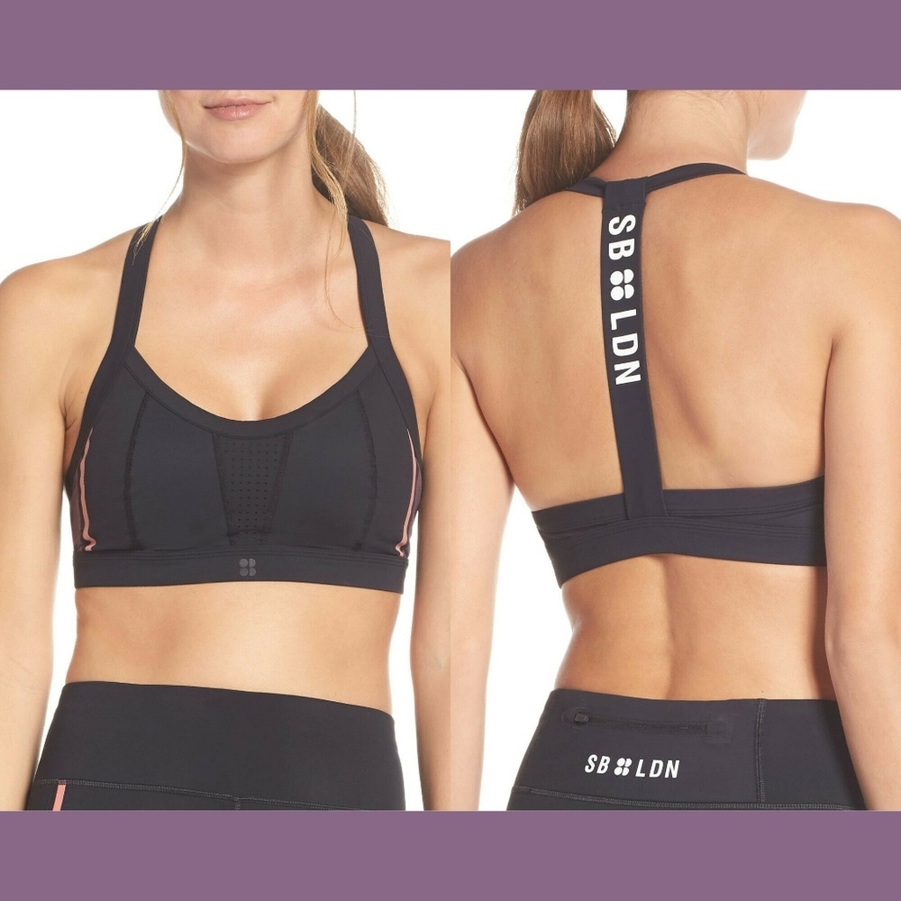 NWT $85 Sweaty Betty Upbeat Padded Bra in Black [SZ Small ]‎